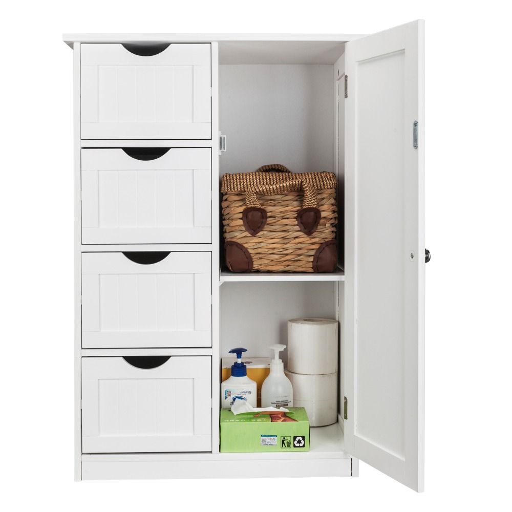 Compact Bathroom Cabinet with Shelves and Compartments