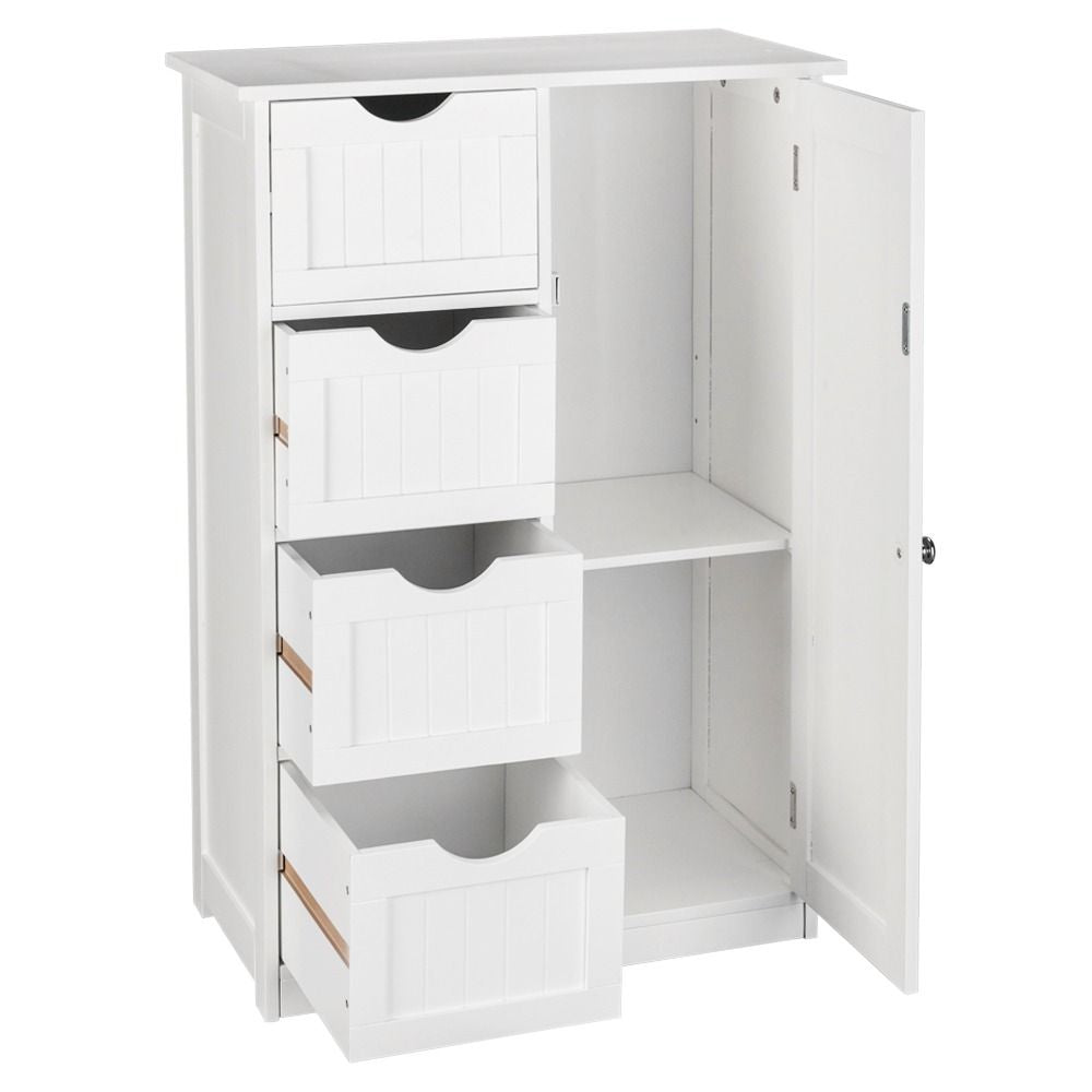 Compact Bathroom Cabinet with Shelves and Compartments