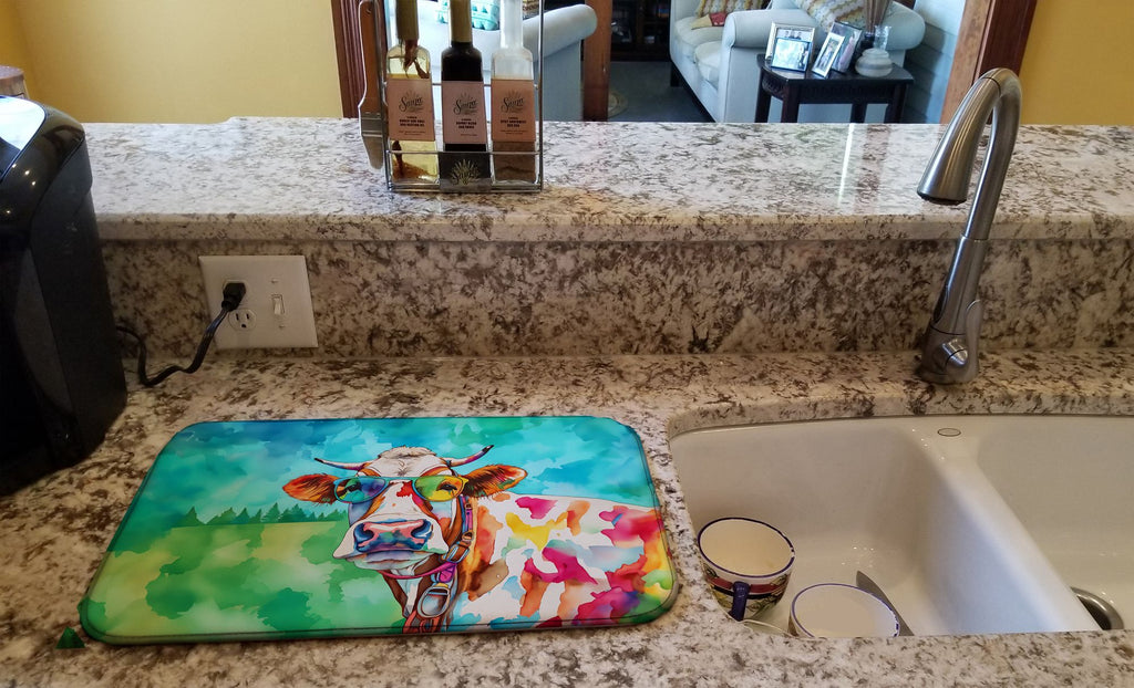 Hippie Cow Kitchen Dish Drying Mat