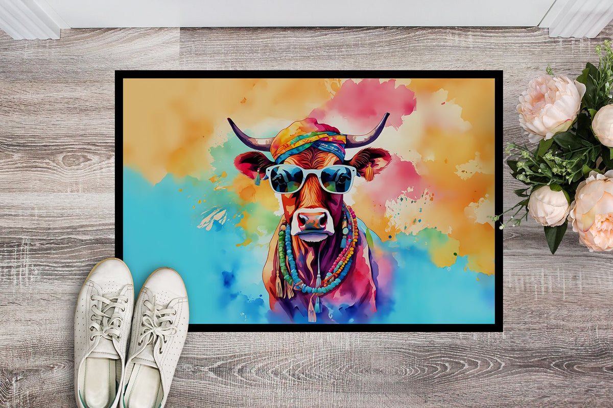 Hippie Animal Cow Indoor-Outdoor Doormat