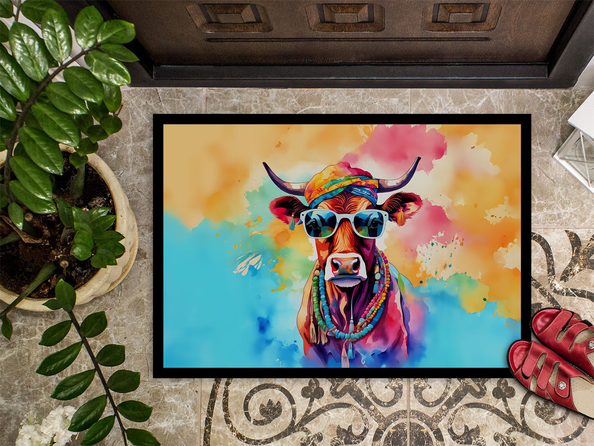 Hippie Animal Cow Indoor-Outdoor Doormat