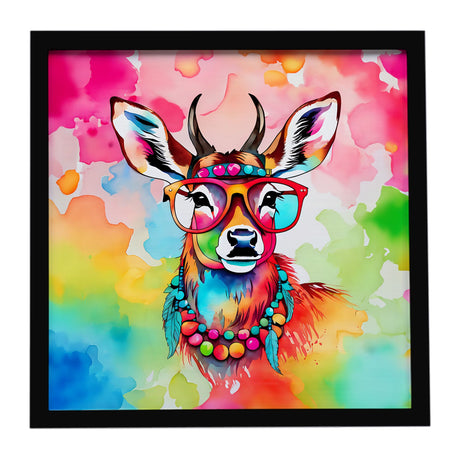 Hippie Animal Deer Framed Wall Art