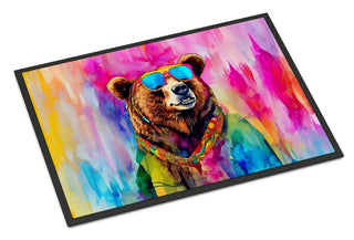 Hippie Grizzly Bear Artwork Doormat