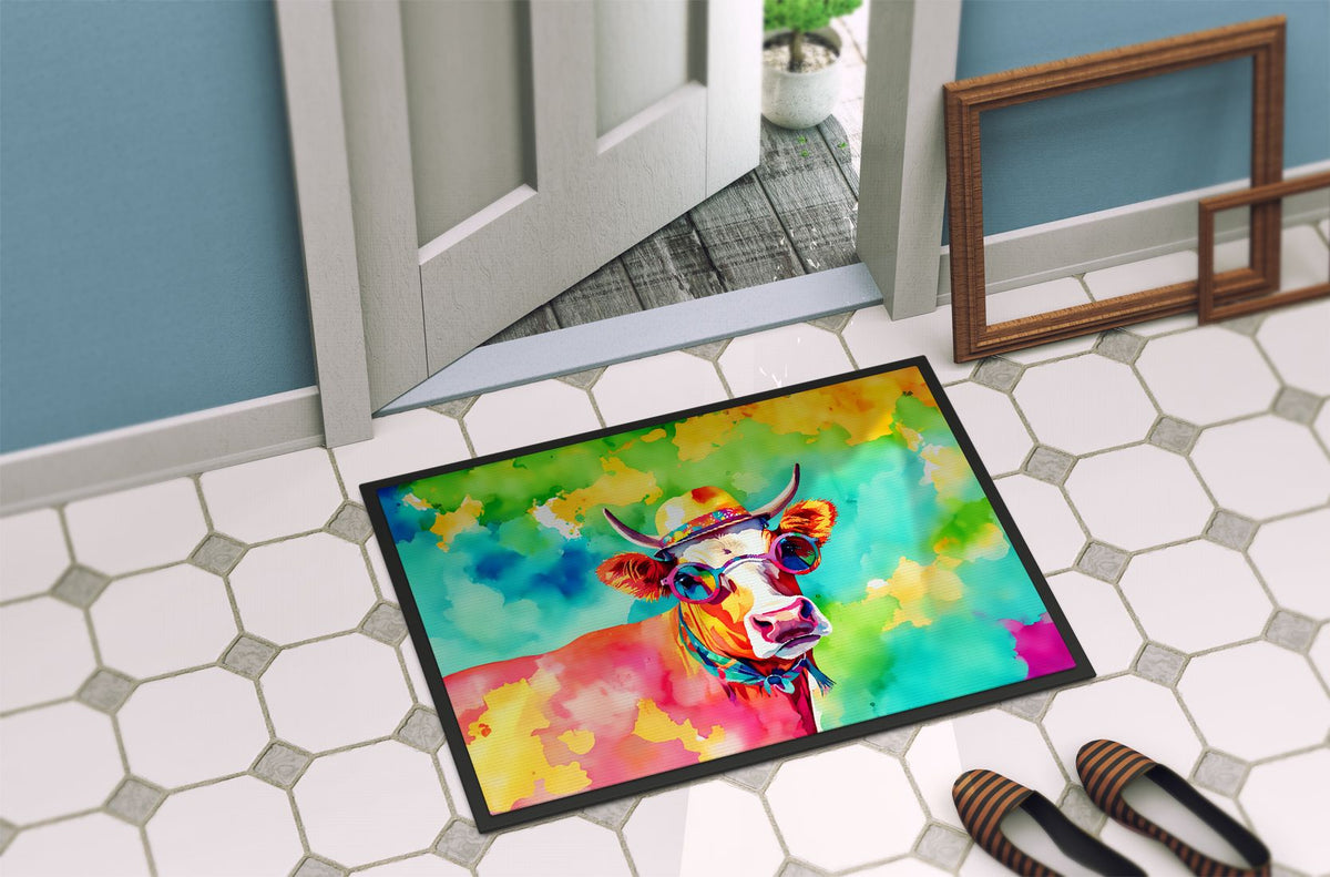 Hippie Animal Malvi Cow Artwork Doormat