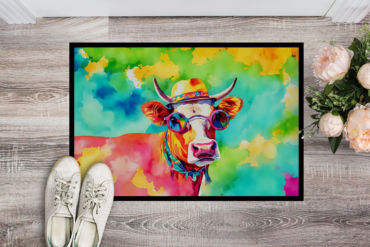 Hippie Animal Malvi Cow Artwork Doormat