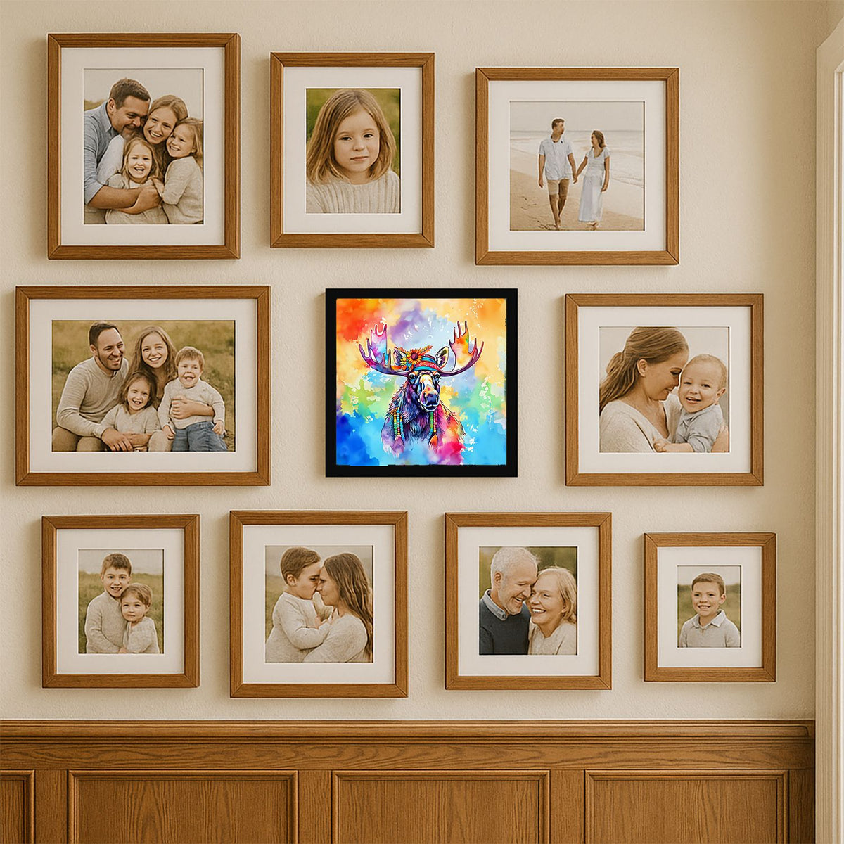 Hippie Moose Framed Wall Art
