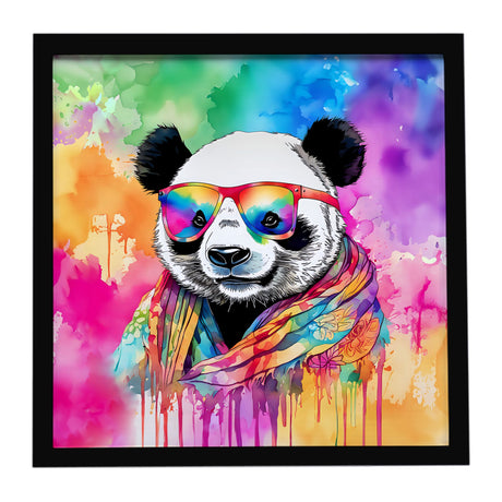 Hippie Panda Framed Wall Art