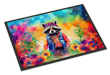 Hippie Raccoon Indoor-Outdoor Doormat