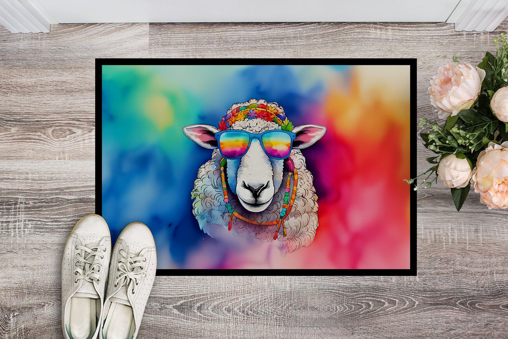 Hippie Sheep Artwork Doormat for Entryways