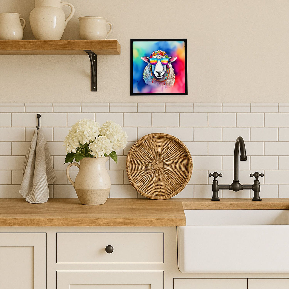Hippie Sheep Framed Wall Print