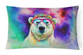 Hippie Polar Bear Indoor-Outdoor Throw Pillow