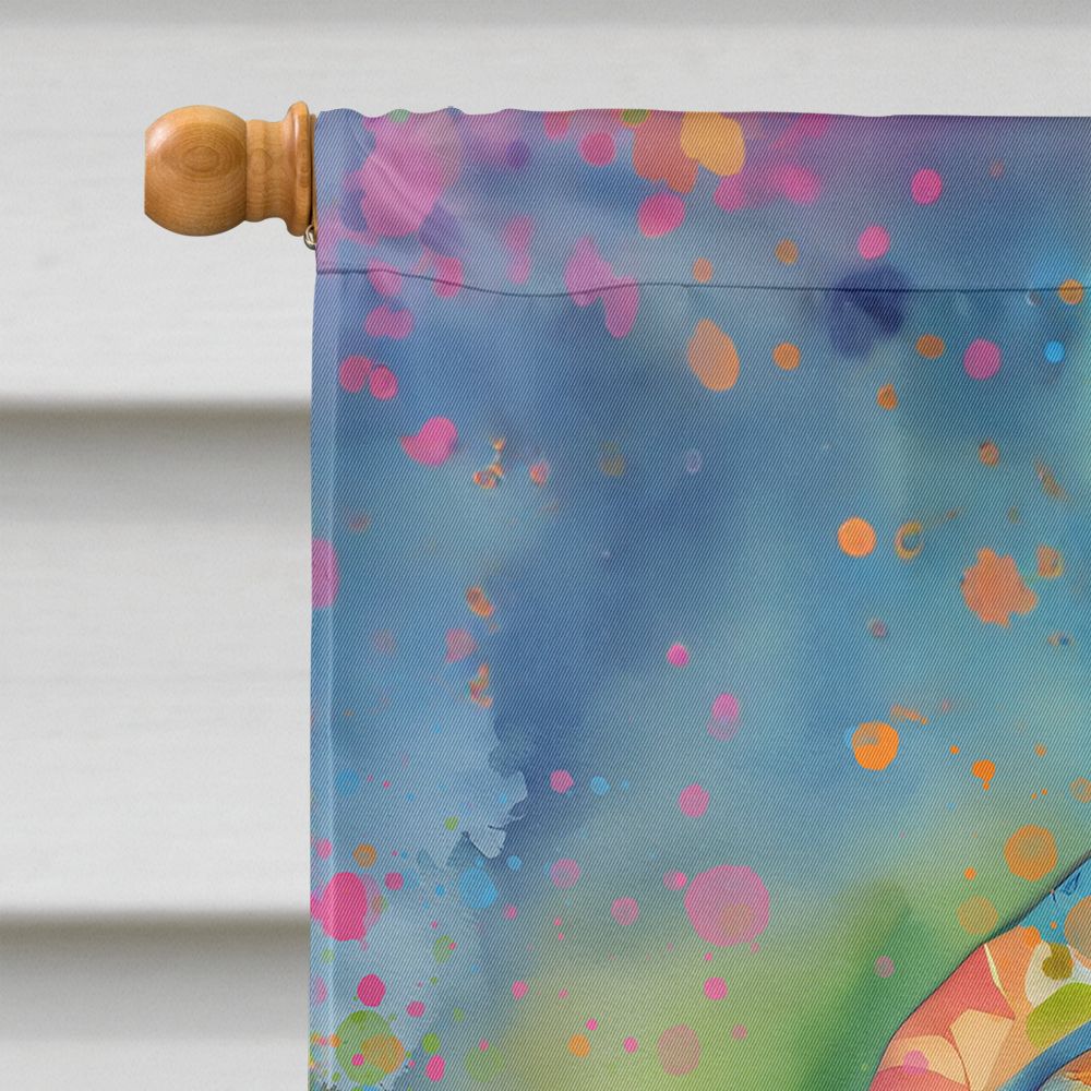 Hippie Dawg House Flag Large Porch Sleeve Pole Decorative Outside Yard Banner Artwork Wall Hanging