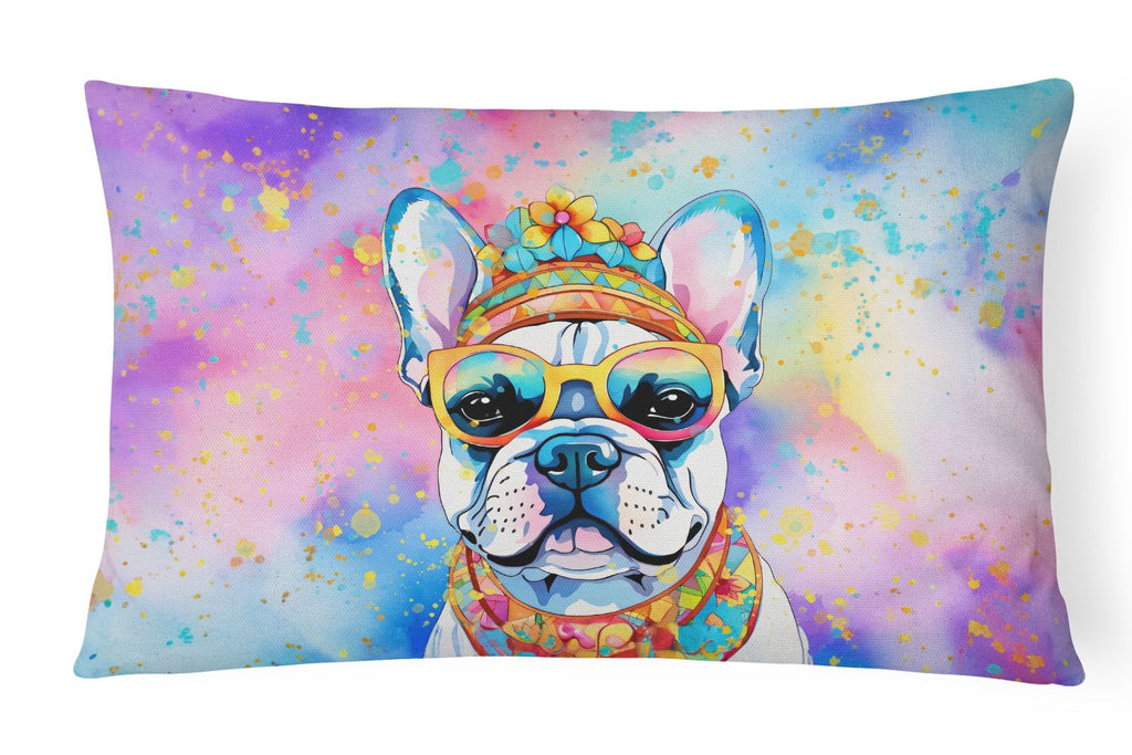 French Bulldog Hippie Dawg Decorative Throw Pillow