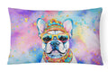 French Bulldog Hippie Dawg Decorative Throw Pillow