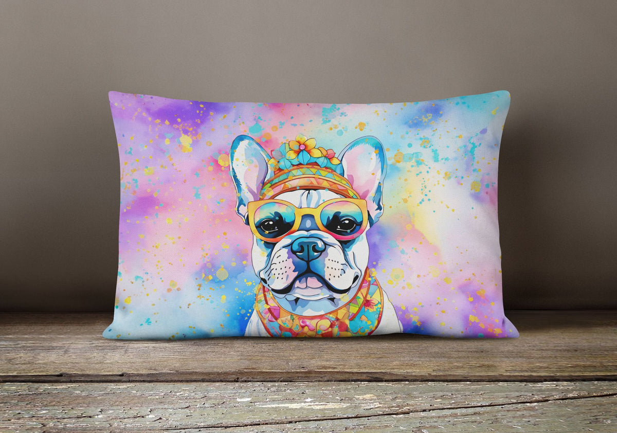 French Bulldog Hippie Dawg Decorative Throw Pillow