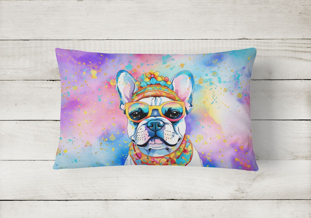 French Bulldog Hippie Dawg Decorative Throw Pillow