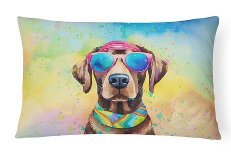 Hippie Chocolate Labrador Decorative Throw Pillow