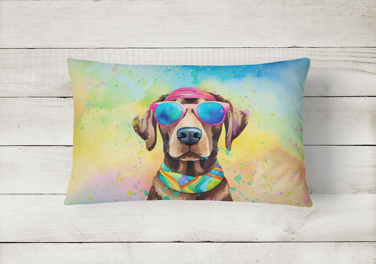 Hippie Chocolate Labrador Decorative Throw Pillow