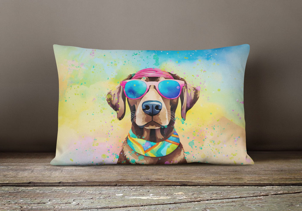 Hippie Chocolate Labrador Decorative Throw Pillow