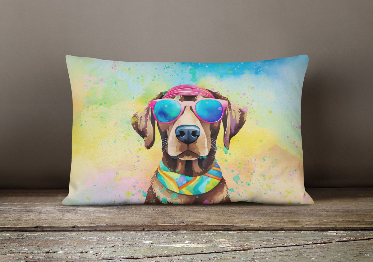 Hippie Chocolate Labrador Decorative Throw Pillow