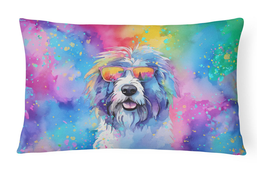 Hippie Old English Sheepdog Decorative Throw Pillow
