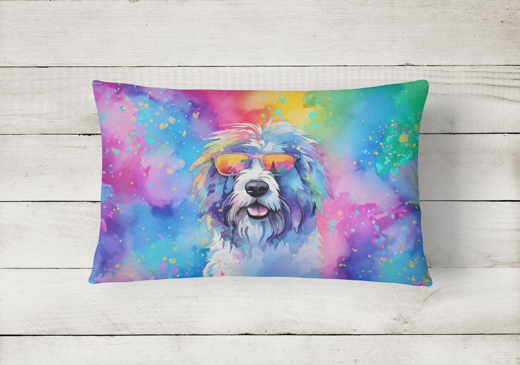 Hippie Old English Sheepdog Decorative Throw Pillow