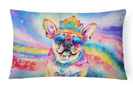 Hippie Pug Artwork Decorative Throw Pillow