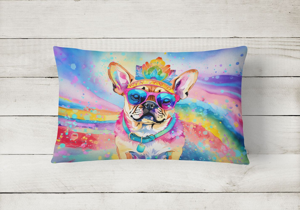 Hippie Pug Artwork Decorative Throw Pillow