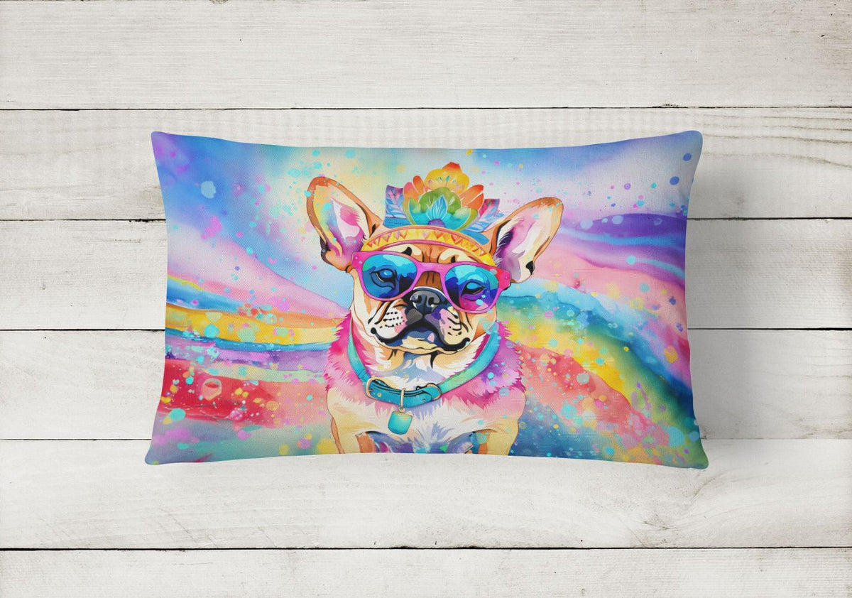 Hippie Pug Artwork Decorative Throw Pillow