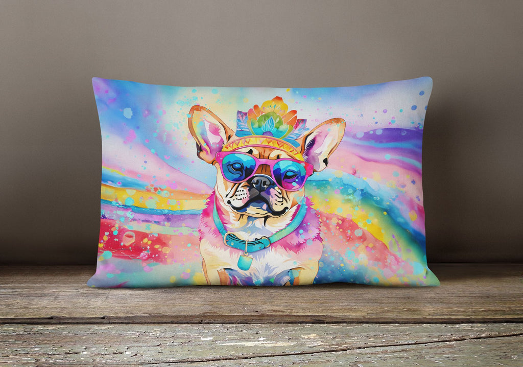 Hippie Pug Artwork Decorative Throw Pillow
