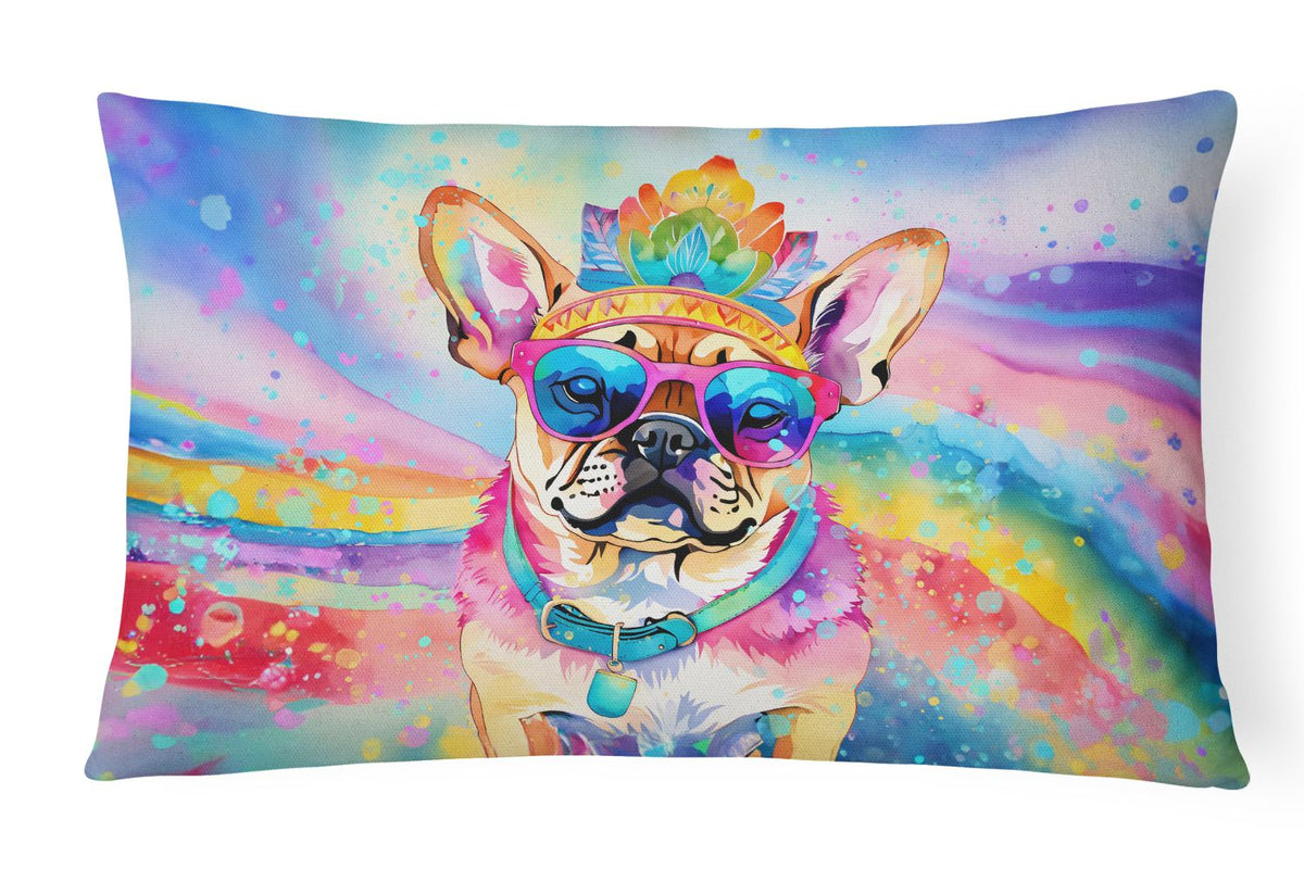 Hippie Pug Artwork Decorative Throw Pillow