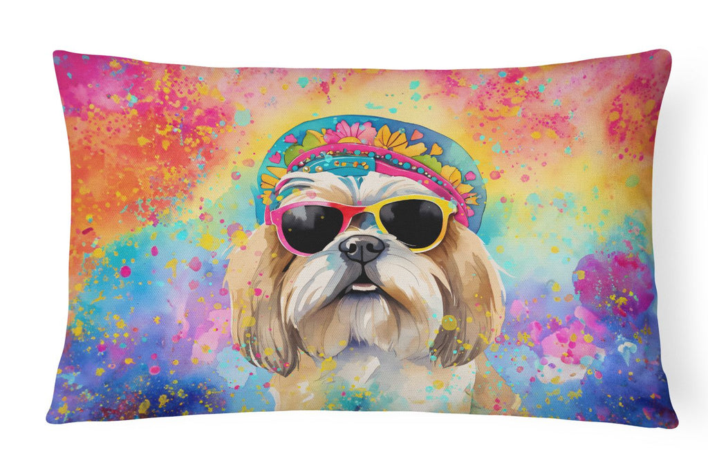 Hippie Dawg Shih Tzu Indoor and Outdoor Throw Pillow