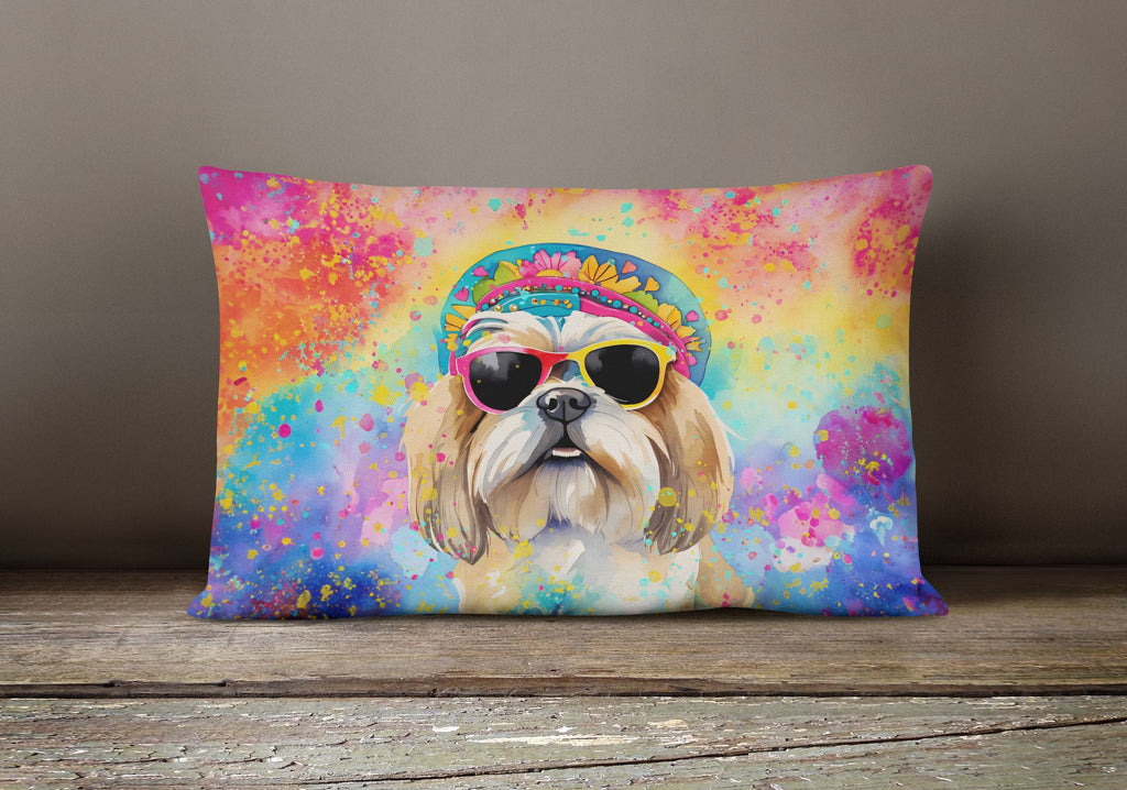 Hippie Dawg Shih Tzu Indoor and Outdoor Throw Pillow