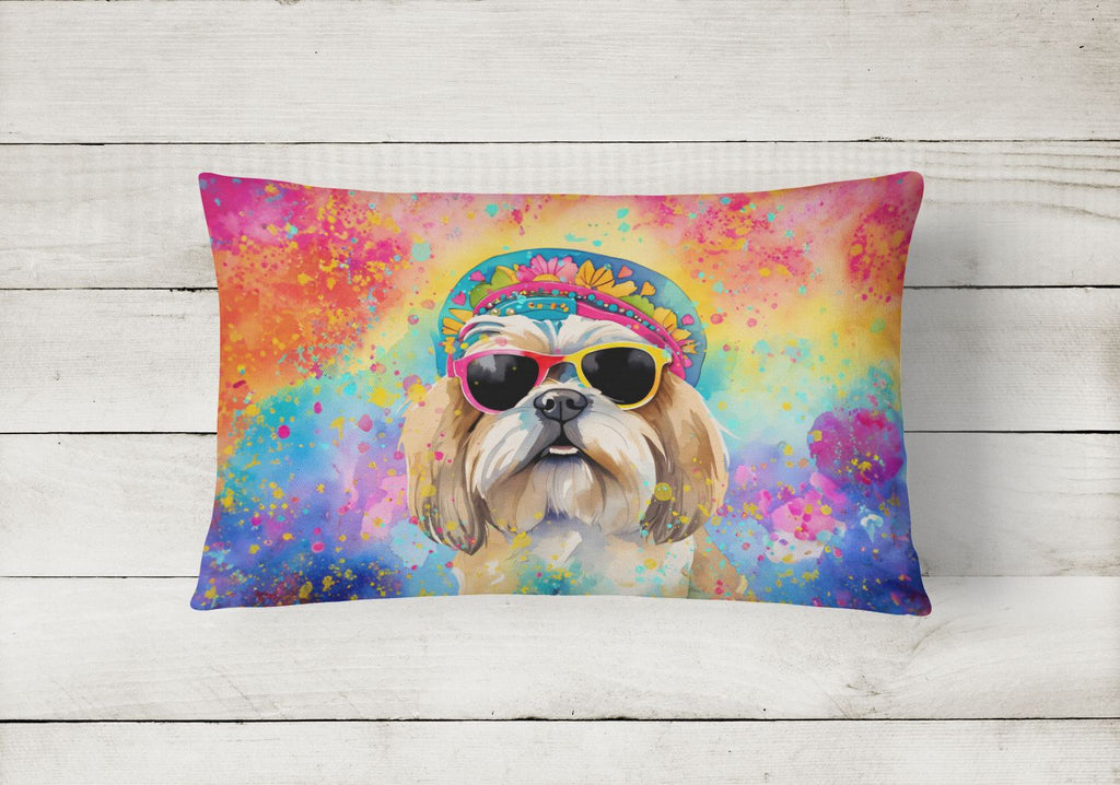 Hippie Dawg Shih Tzu Indoor and Outdoor Throw Pillow