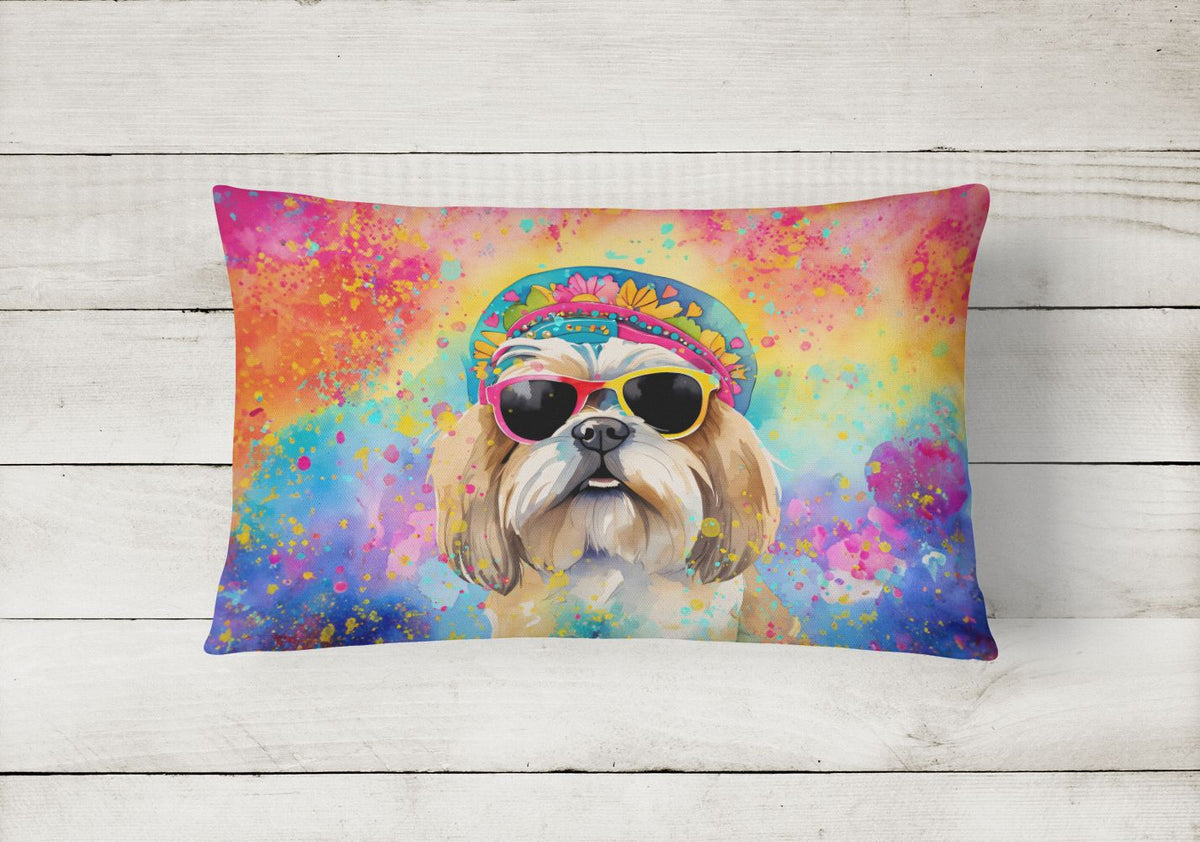 Hippie Dawg Shih Tzu Indoor and Outdoor Throw Pillow