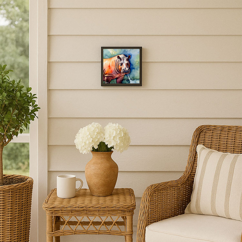 Hippopotamus Framed Metal Print: everyday Glass-Free Wall Art for Any Room