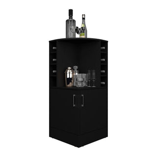 Hobart Black Corner Bar Cabinet