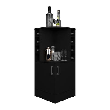Hobart Black Corner Bar Cabinet
