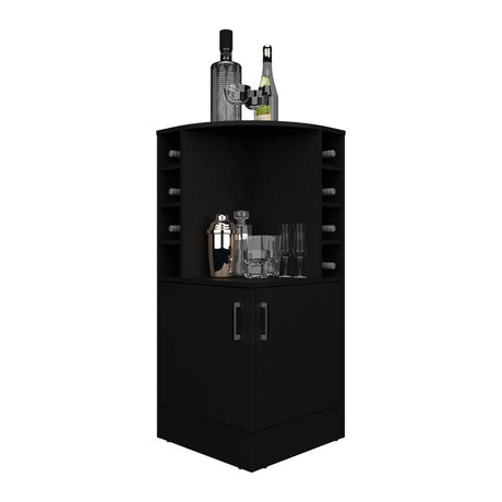 Hobart Black Corner Bar Cabinet