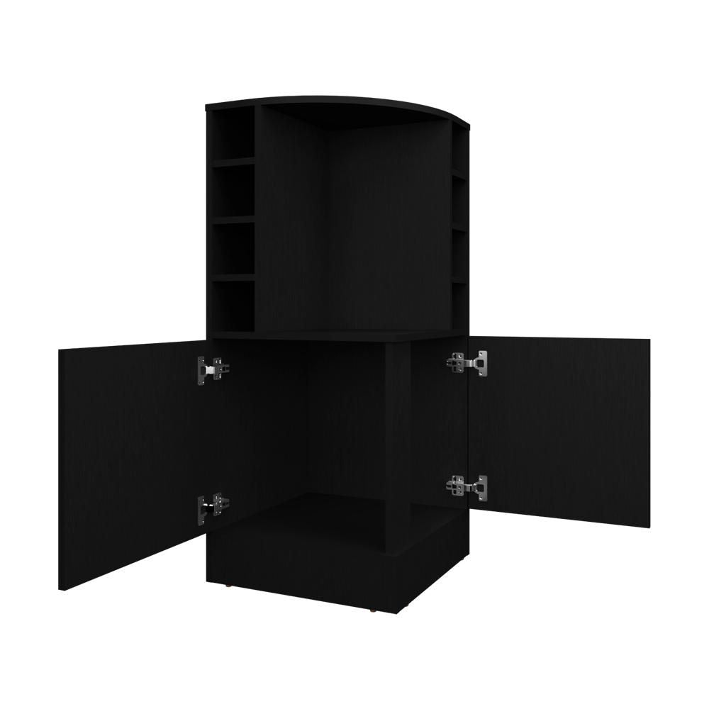 Hobart Black Corner Bar Cabinet