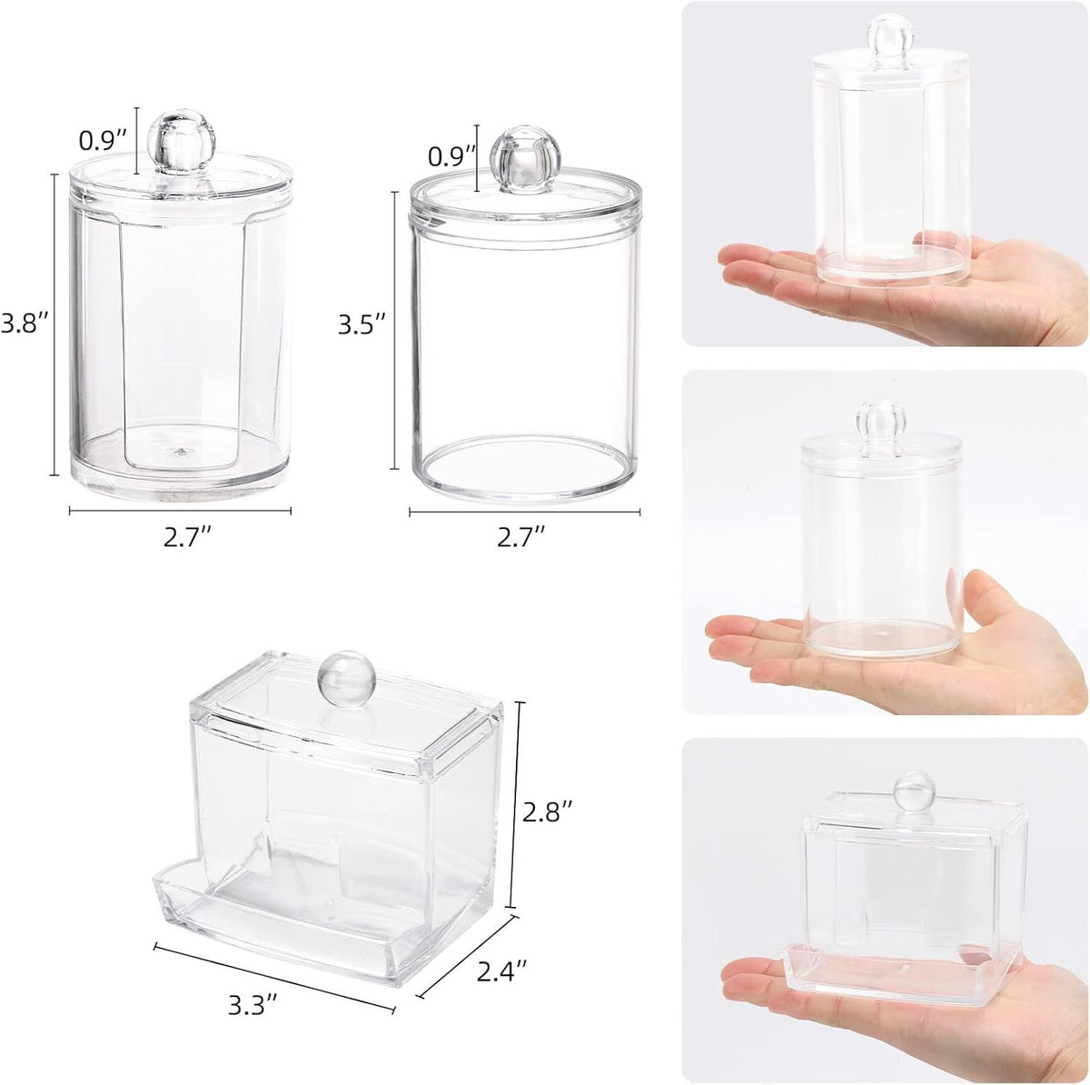 Apothecary-Style Bathroom Jars for Cotton Balls and Swabs