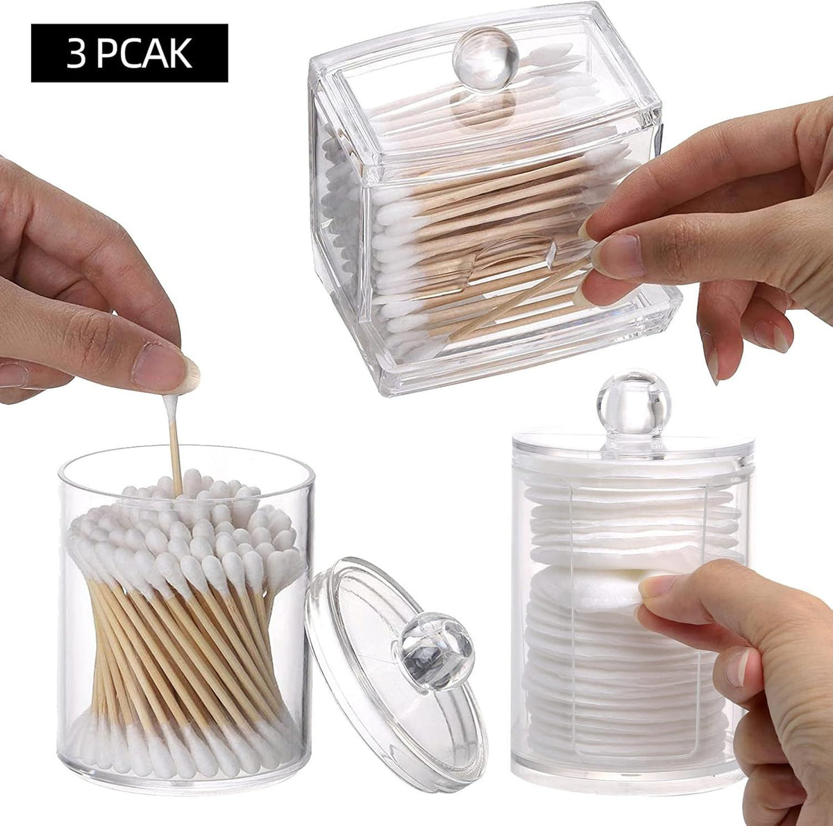 Apothecary-Style Bathroom Jars for Cotton Balls and Swabs