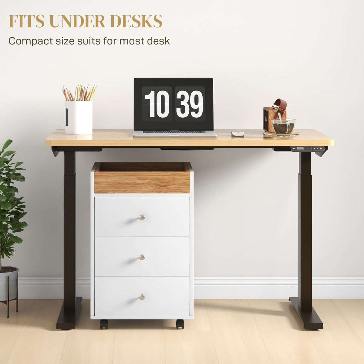 HOMCOM Rolling Office Cabinet and Printer Stand