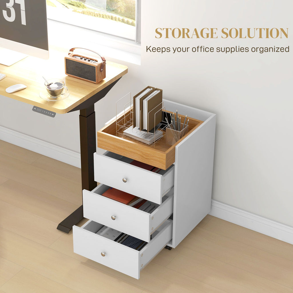 HOMCOM Rolling Office Cabinet and Printer Stand
