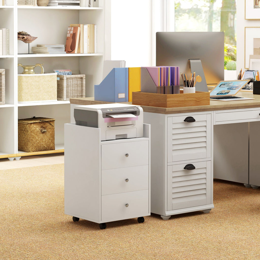 HOMCOM Rolling Office Cabinet and Printer Stand