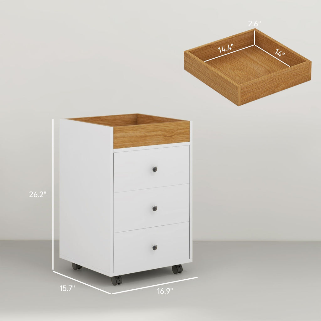HOMCOM Rolling Office Cabinet and Printer Stand