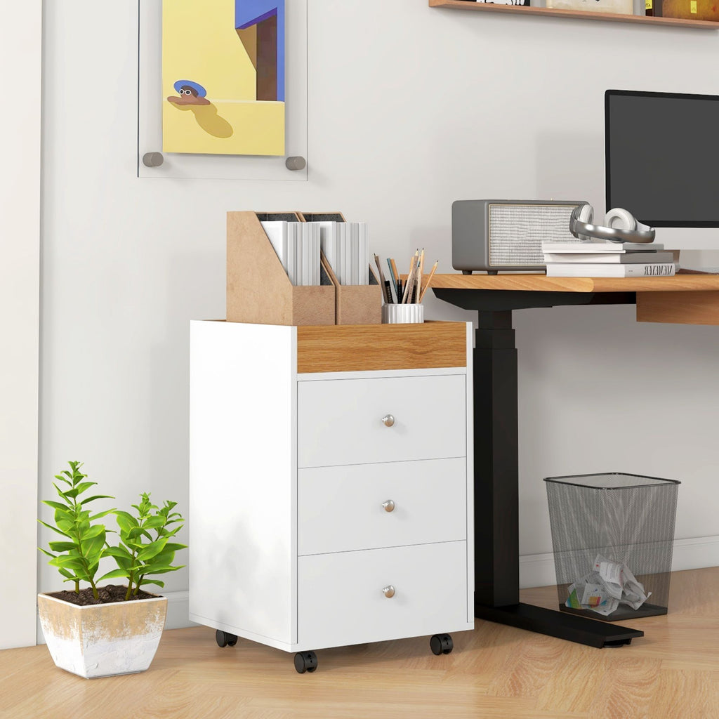 HOMCOM Rolling Office Cabinet and Printer Stand