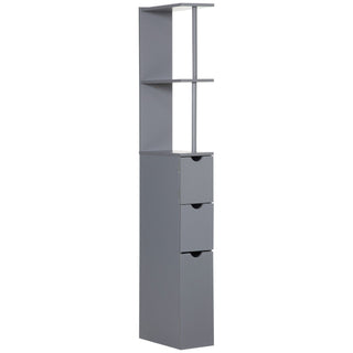 HOMCOM Narrow Bathroom Linen Tower with Shelves and Drawers