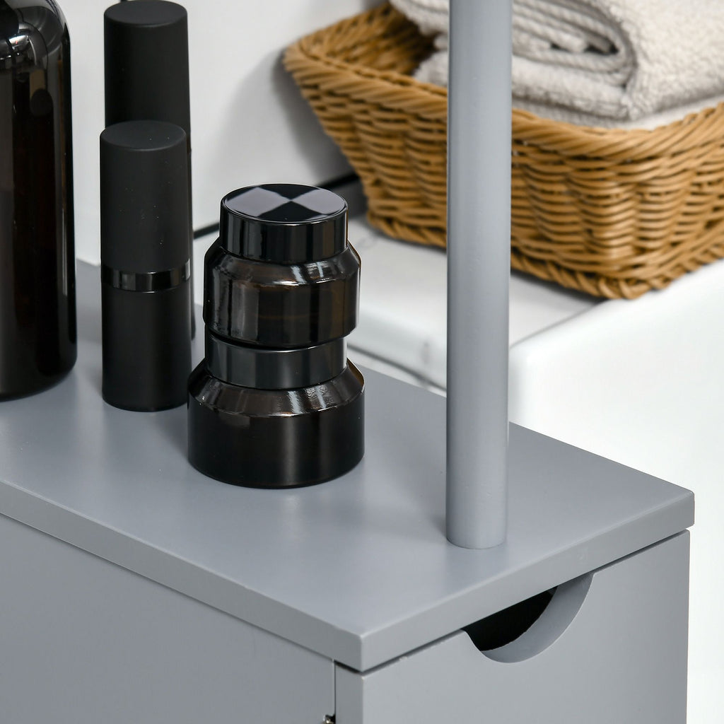 HOMCOM Narrow Bathroom Linen Tower with Shelves and Drawers