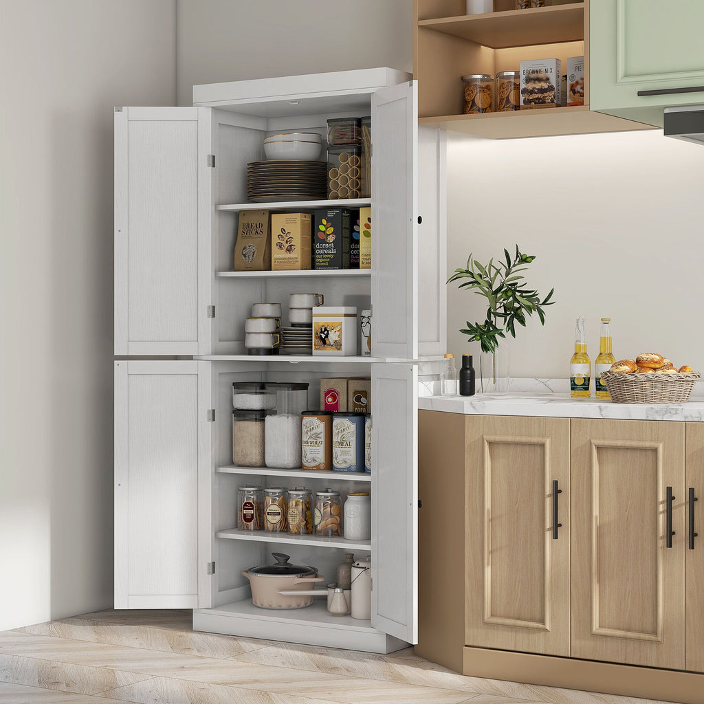 Freestanding Pantry Cabinet with Adjustable Shelving